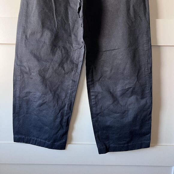 Uniqlo U Pants Women 8 Black Cotton Wide Leg High Rise Chino Casual Wear Classic - Picture 7 of 16